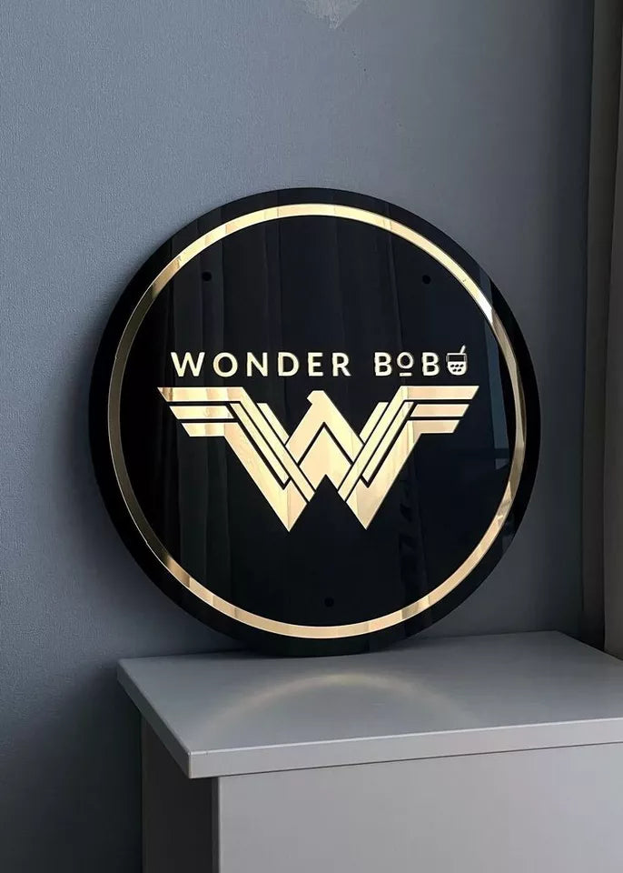 Custom Acrylic Business Round Backlit Logo Office Wall Sign Logo Indoor Light