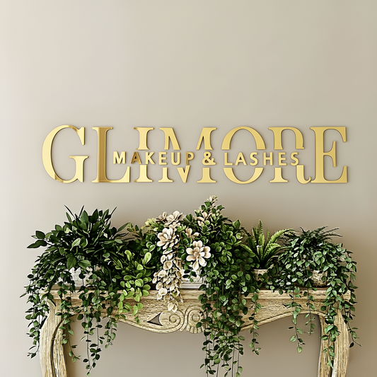 Custom 3D Mirror Logo Wall Sign - Personalized Acrylic Business Name Decor