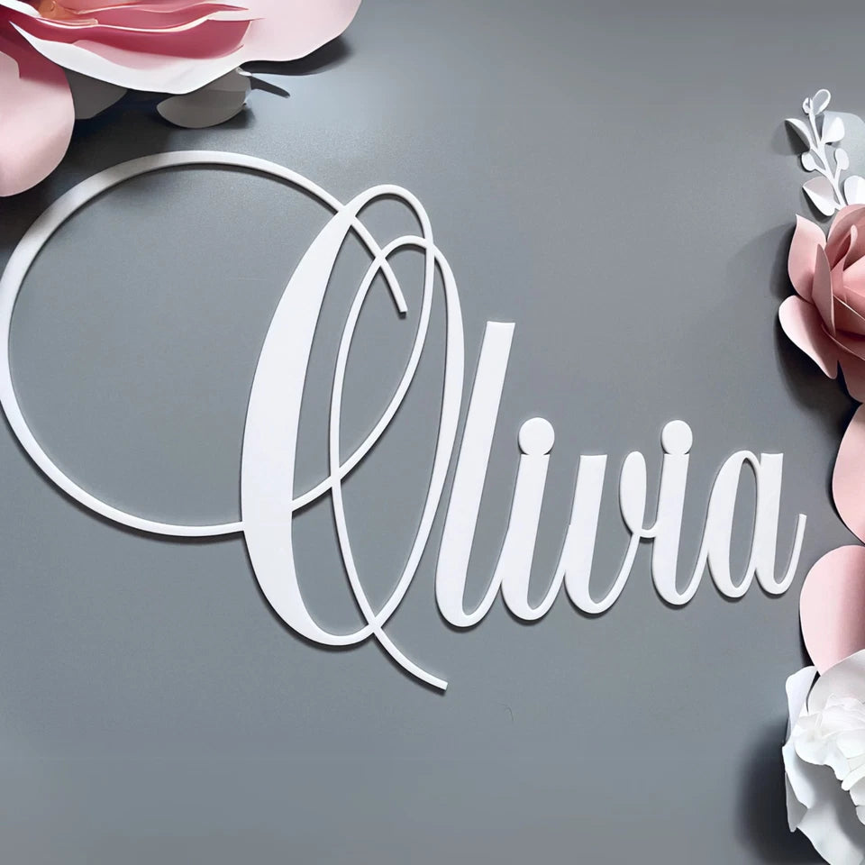 Large Acrylic Personalized Name Wall Nursery Sign Gift Party Birthday Decoration