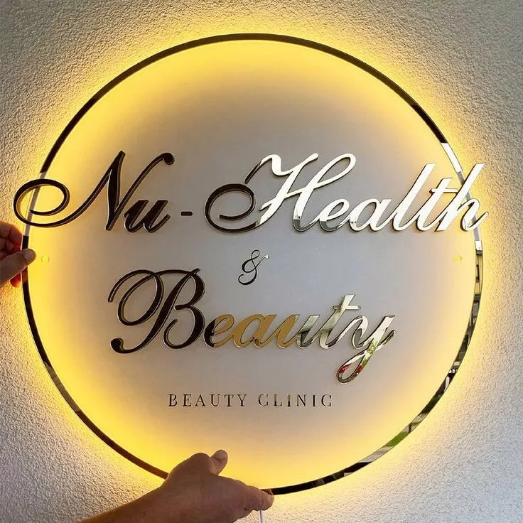 Custom Acrylic Business Round Backlit Logo Office Wall Sign Logo Indoor Light