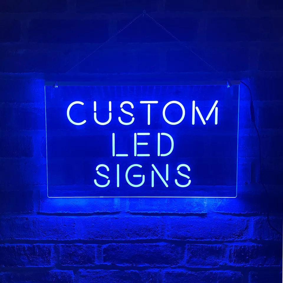 Custom LED Neon Look Sign Personalised Light Up Illuminated Bar Man Cave Sign