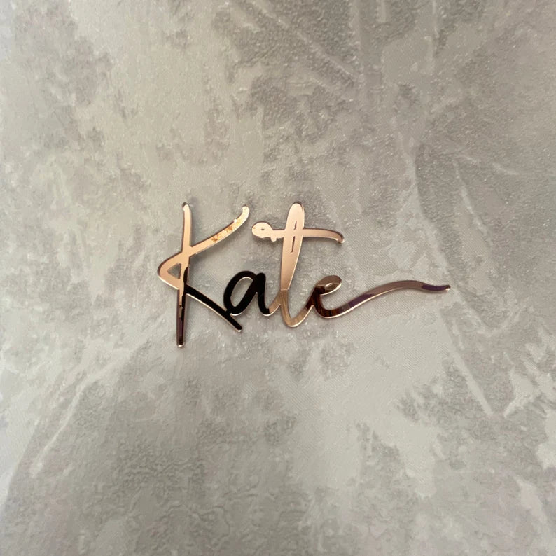 Custom Acrylic Mirror Name Sign Personalized Elegant Wall Decor