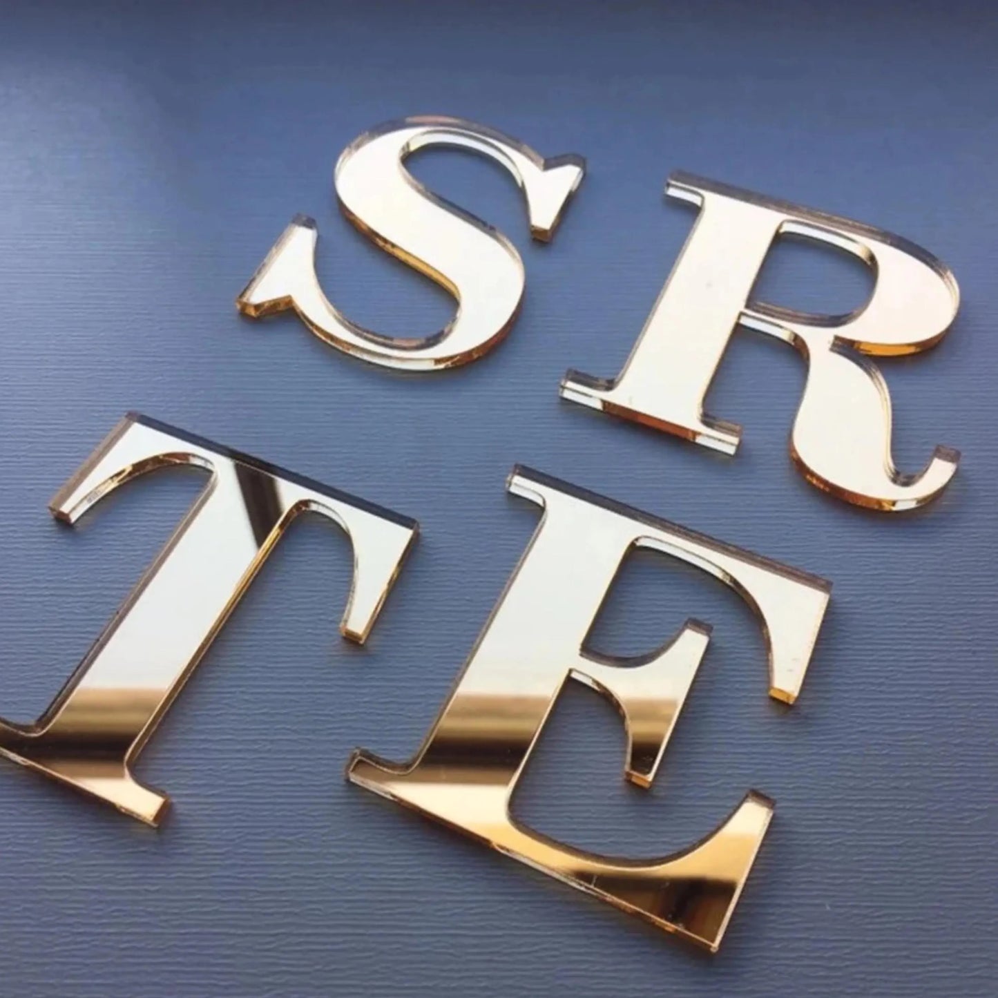 3mm Self Adhesive Mirror Gold Logo Sign, Custom Gold Mirror Signage, Personalized Office Decor, Branding Wall Sign, Gold Sign for Office