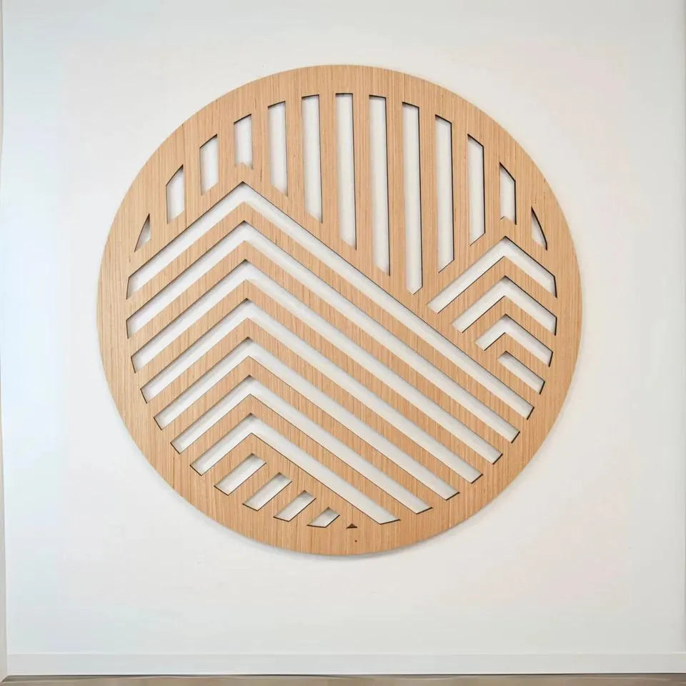 Round Rustic Decor, Geometric Mountain Wood Wall Art, Home and office Decor