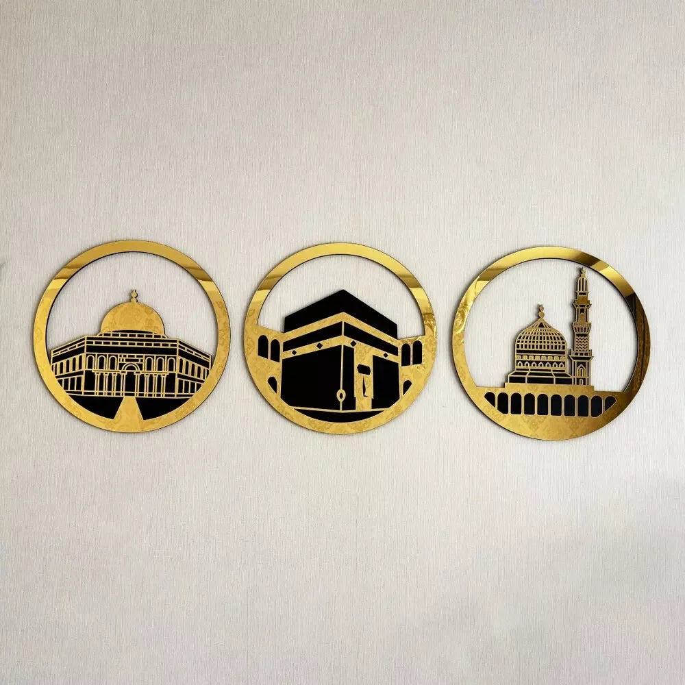 Masjid Al Aqsa Masjid Al-Haram Masjid An-Nabawi Islamic Wall Art - New Design