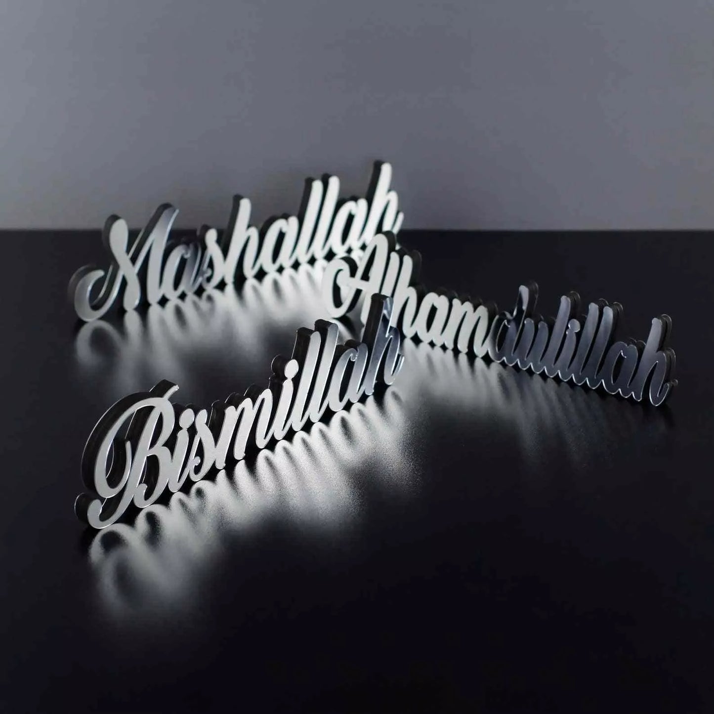 Bismillah, Alhamdulillah, MashAllah Latin Islamic Tabletop Art Decor - Eid Gift
