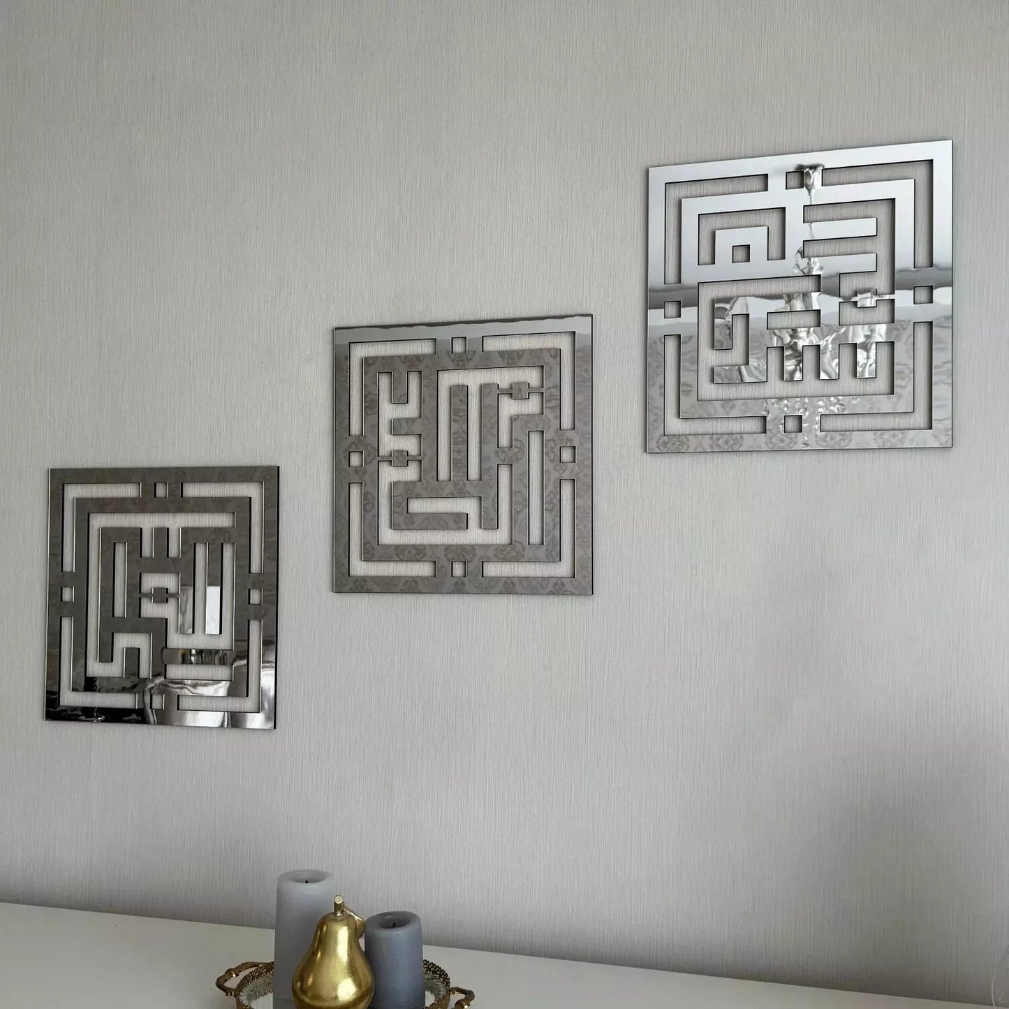 KUFIC DESIGN SET OF 3, Subhanallah, Alhamdulillah, AllahuAkbar