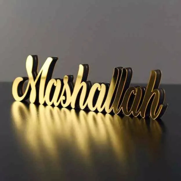 Bismillah, Alhamdulillah, MashAllah Latin Islamic Tabletop Art Decor - Eid Gift