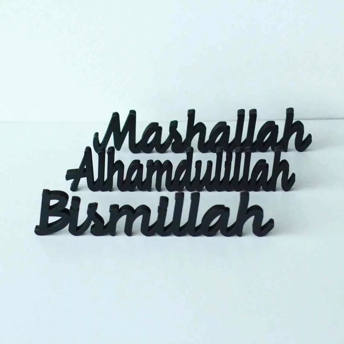 Tabletop Decor Bismillah, SubhanAllah, Alhamdulillah, AllahuAkbar, MashAllah