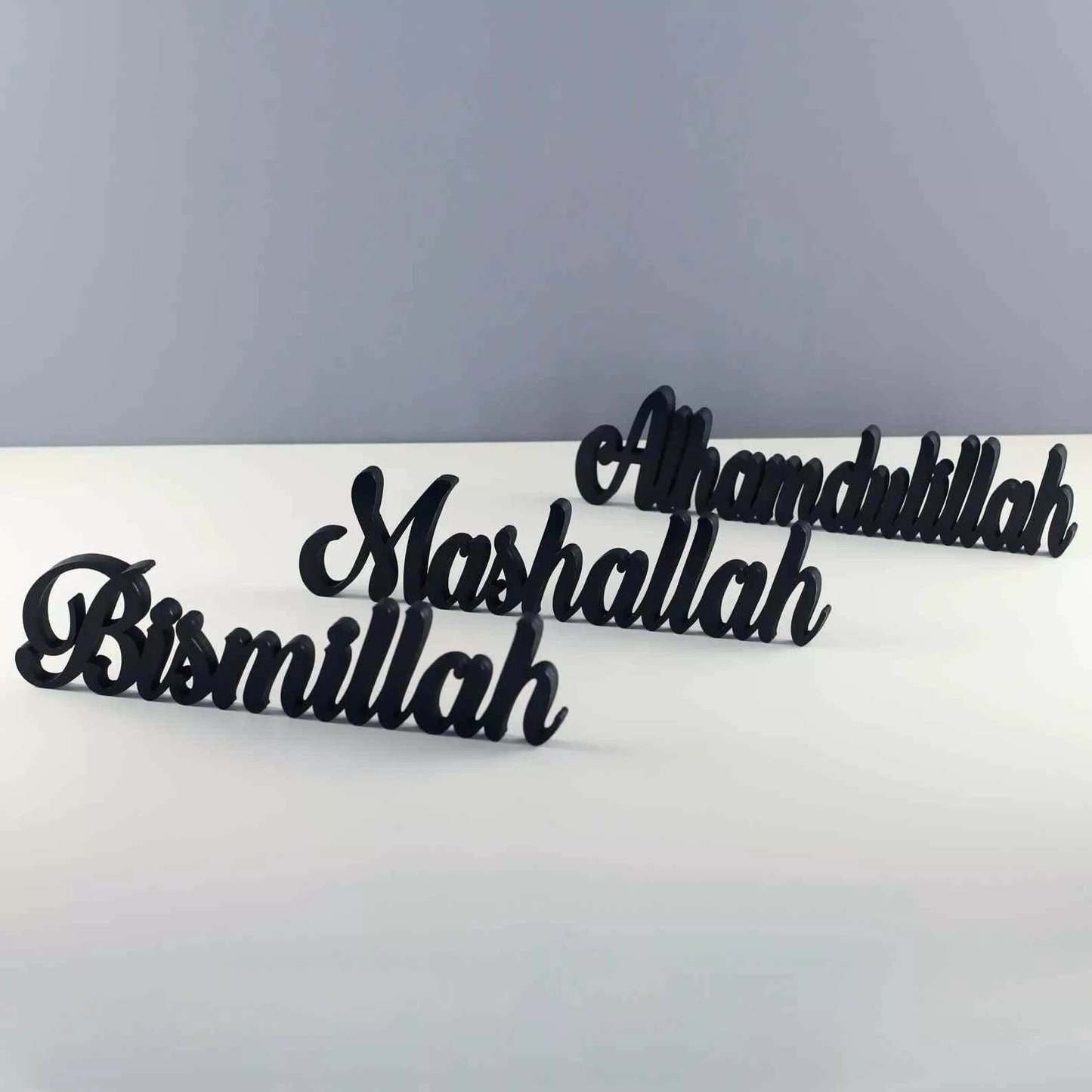 Bismillah, Alhamdulillah, MashAllah Latin Islamic Tabletop Art Decor - Eid Gift