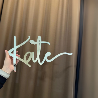 Custom Acrylic Mirror Name Sign Personalized Elegant Wall Decor