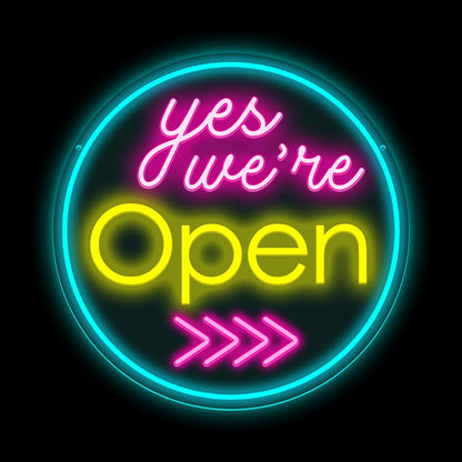 Yes We Are Open Neon Sign Dimmable Sign Led Open Neon Wall Decor USB Powered Il