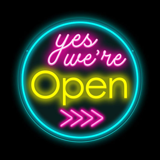 Yes We Are Open Neon Sign Dimmable Sign Led Open Neon Wall Decor USB Powered Il