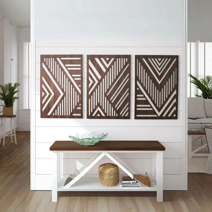 3D Geometric Wood Wall Art Set: Modern Abstract Decor