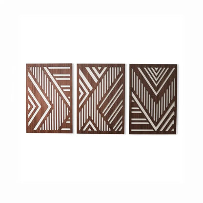 3D Geometric Wood Wall Art Set: Modern Abstract Decor