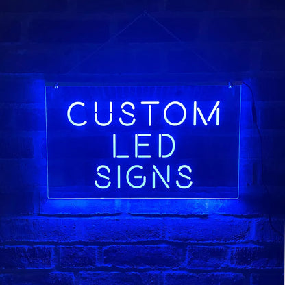 Custom LED Neon Look Sign Personalised Light Up Illuminated Bar Man Cave Sign