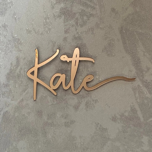 Custom Acrylic Mirror Name Sign Personalized Elegant Wall Decor