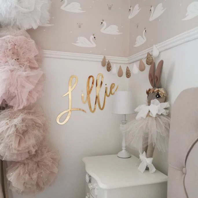 Shinny Acrylic Name Sign Personalized Name Wall Decor Birthday Nursery Name sign
