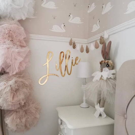 Shinny Acrylic Name Sign Personalized Name Wall Decor Birthday Nursery Name sign