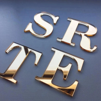 3mm Self Adhesive Mirror Gold Logo Sign, Custom Gold Mirror Signage, Personalized Office Decor, Branding Wall Sign, Gold Sign for Office