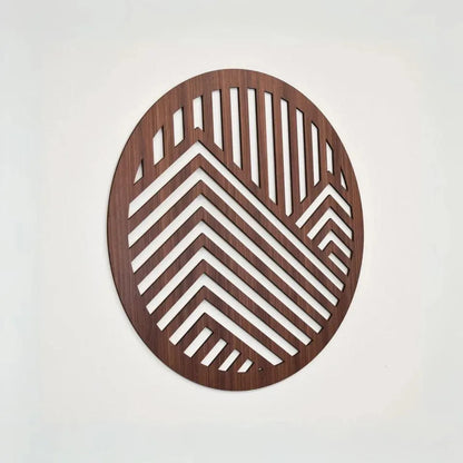 Round Rustic Decor, Geometric Mountain Wood Wall Art, Home and office Decor