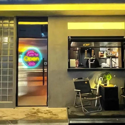 Yes We Are Open Neon Sign Dimmable Sign Led Open Neon Wall Decor USB Powered Il