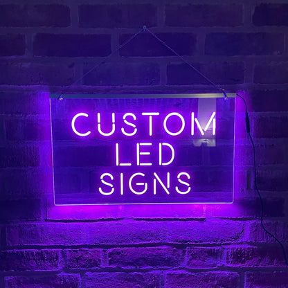 Custom LED Neon Look Sign Personalised Light Up Illuminated Bar Man Cave Sign