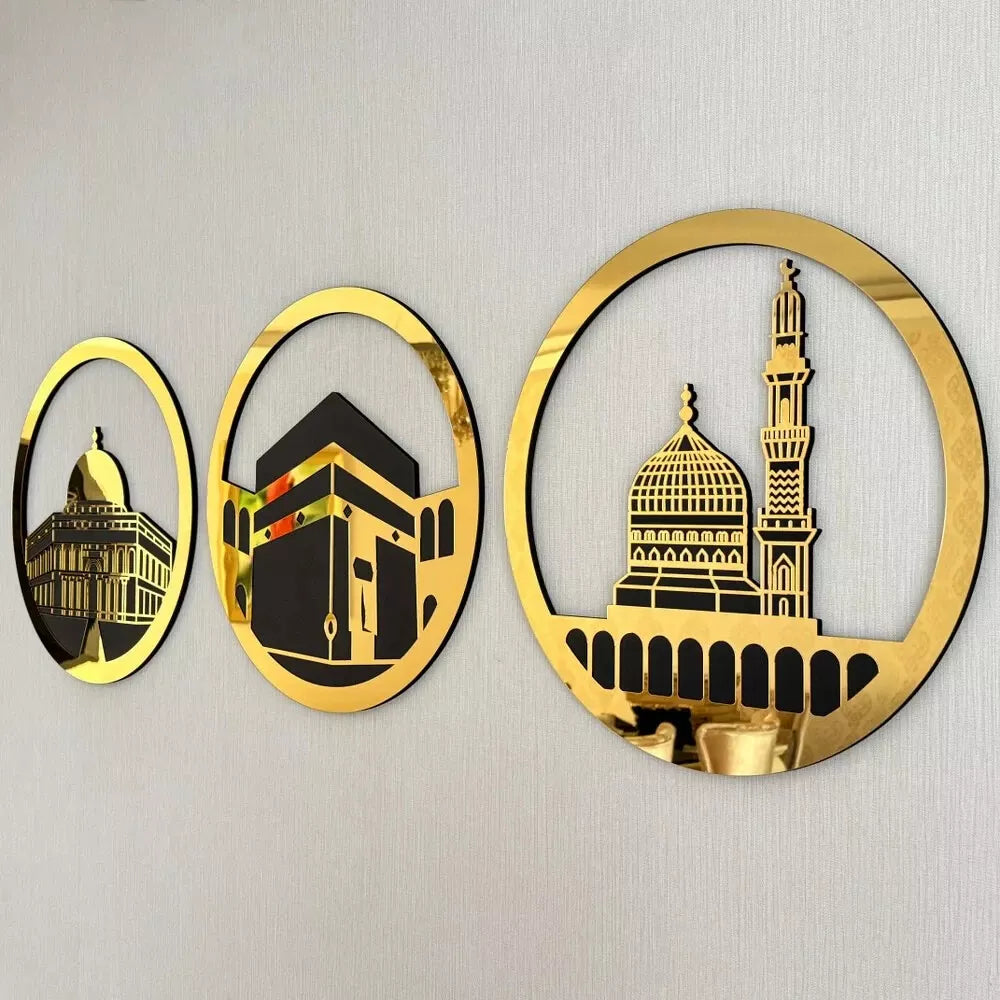 Masjid Al Aqsa Masjid Al-Haram Masjid An-Nabawi Islamic Wall Art - New Design